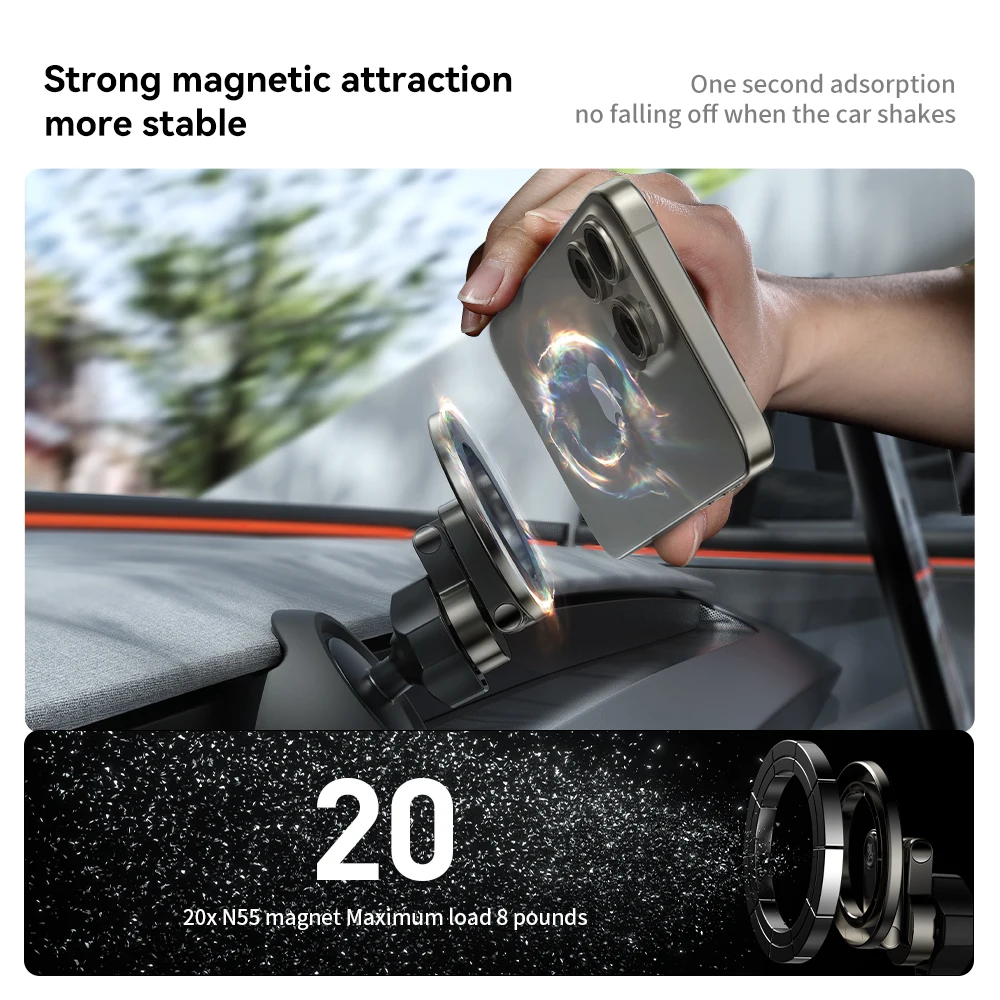 YZ For Tesla Model 3 Y Highland Juniper 2025 Stronger Magnetic adjustable Metal Car Phone support silicone base holder thumbnail 3
