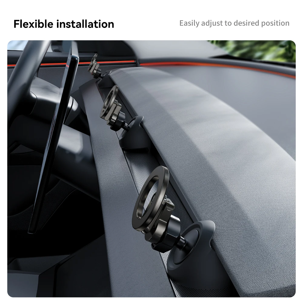 YZ For Tesla Model 3 Y Highland Juniper 2025 Stronger Magnetic adjustable Metal Car Phone support silicone base holder thumbnail 5