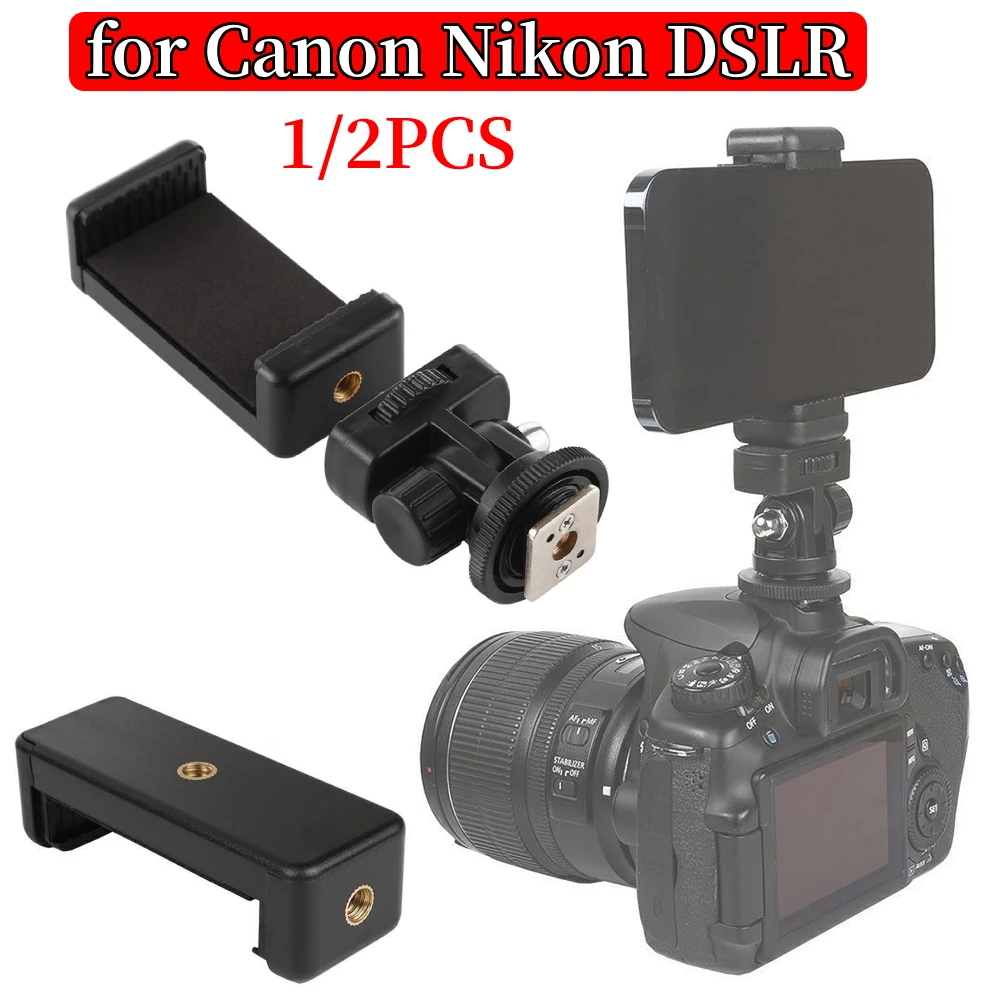 Phone Holder 360° Rotation Camera Hot Shoe Phone Holder Monitor Flexible Tripod Adapter for Canon Nikon Sony DSLR Camera thumbnail 2