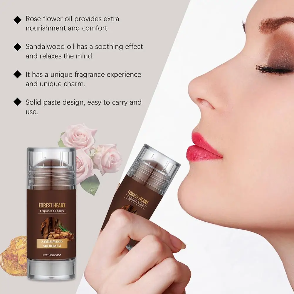 Solid Sandalwood Perfume Balm Long Lasting Body Scent Temptation Flirting Charming Attraction  Fragrance Deodorant Stick thumbnail 6