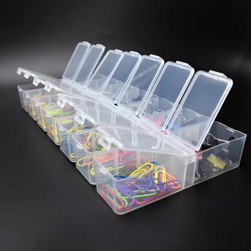 1pc 14 Grids Rectangle Plastic Jewelry Box Compartment Storage Box Case Jewelry Earring Bead Craft Display Container Organizer, thumbnail 2