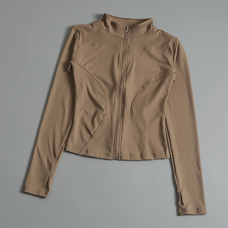 Gym Fitness Zip up Training   Running Workout Yoga Cropped Track Sport Jackets for Women thumbnail 3