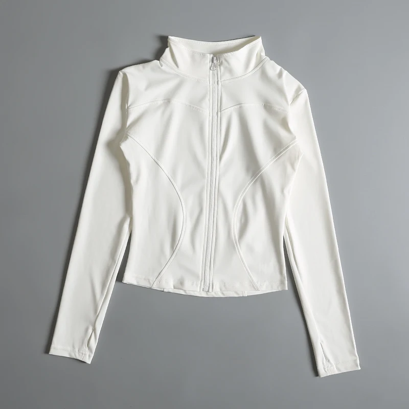 Gym Fitness Zip up Training   Running Workout Yoga Cropped Track Sport Jackets for Women thumbnail 2