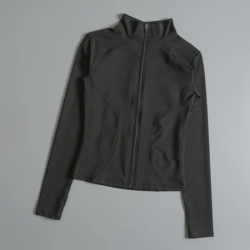 Gym Fitness Zip up Training   Running Workout Yoga Cropped Track Sport Jackets for Women thumbnail 4