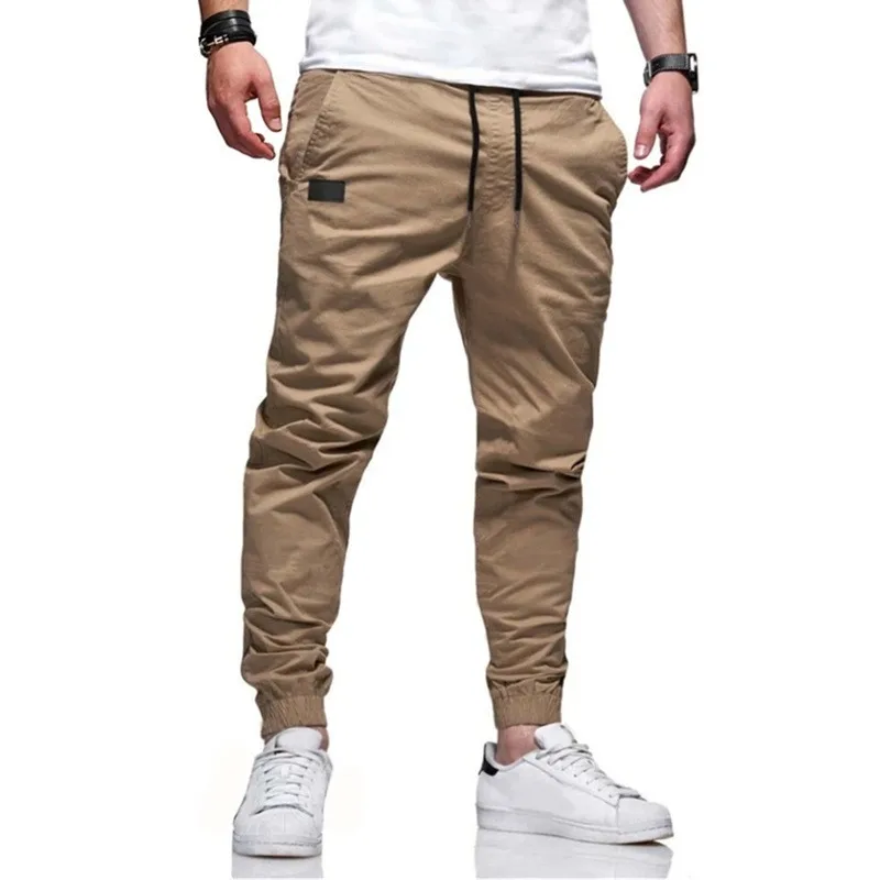 2025New Men's Casual Sports Pants Sweatpants Male Jogger Cargo Harem Pencil Pants Trousers Multi-pocket Sweatwear thumbnail 3