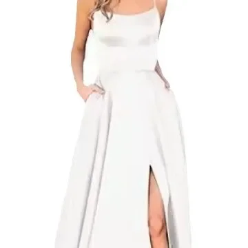 Maidsmaid Gown Long Dress with Train Strapless Single-color Banquet Evening Gown New Hot Sale Of The Season Style Cross-border P thumbnail 5