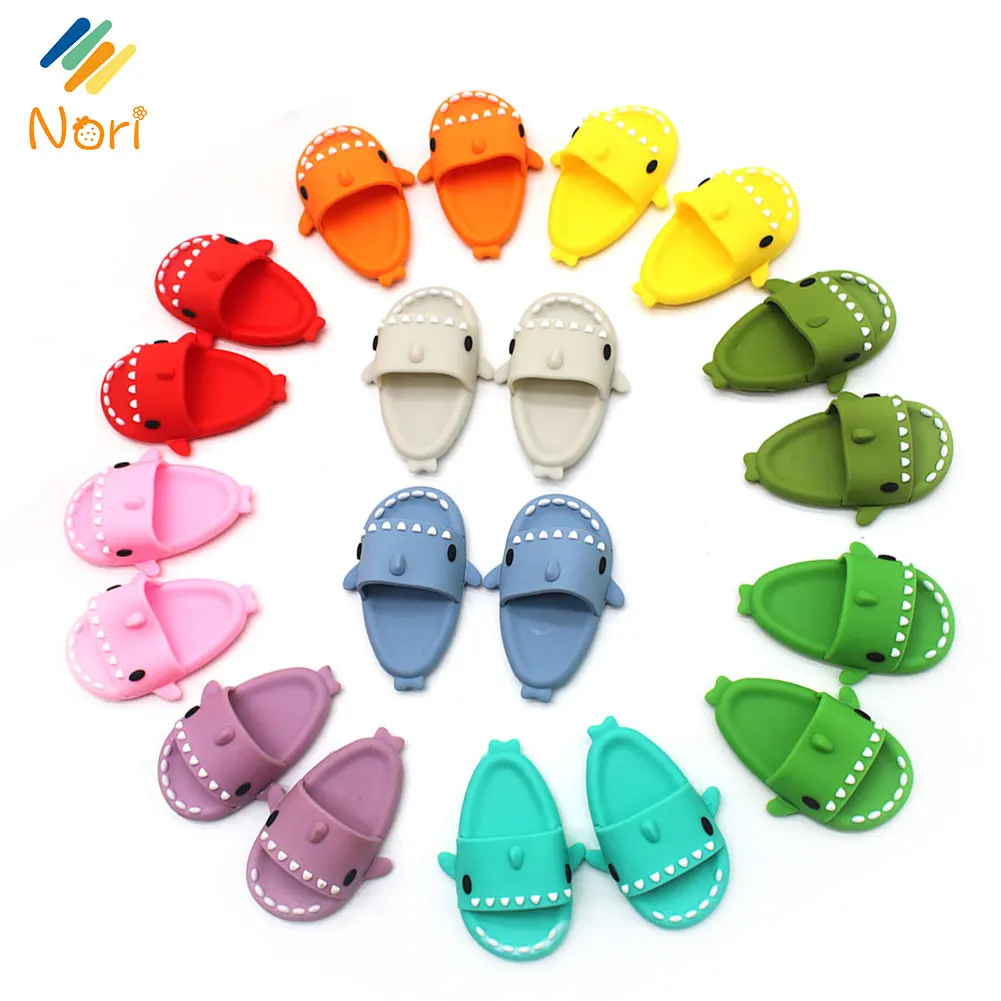 Nori Cartoon Shark Slippers Casual Sandal Dolls Accessories DIY Doll Toys for Labubu 17cm Doll