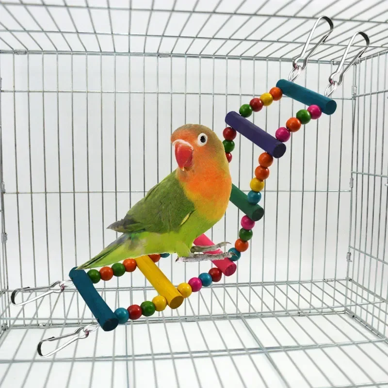 Bird Parrot Toys Hanging Ladders Hammock Swing Toy Pet Bird Cage Accessories thumbnail 3