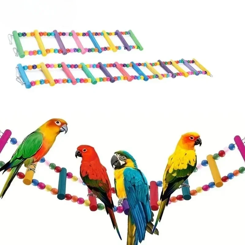 Bird Parrot Toys Hanging Ladders Hammock Swing Toy Pet Bird Cage Accessories