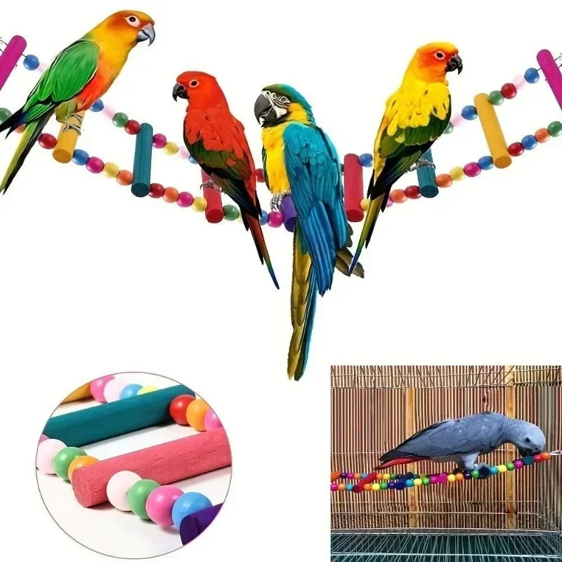 Bird Parrot Toys Hanging Ladders Hammock Swing Toy Pet Bird Cage Accessories thumbnail 2