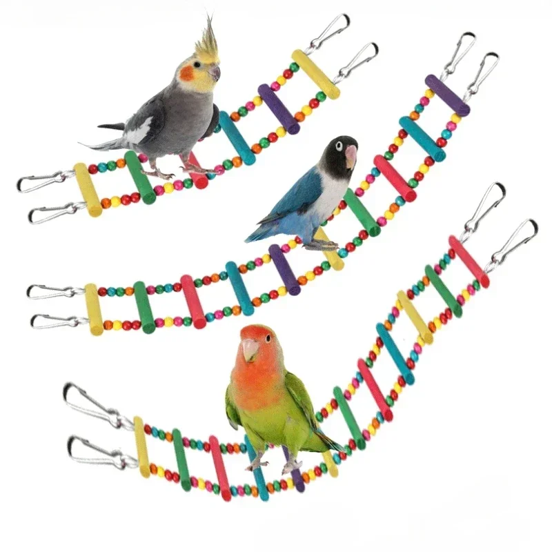 Bird Parrot Toys Hanging Ladders Hammock Swing Toy Pet Bird Cage Accessories thumbnail 5