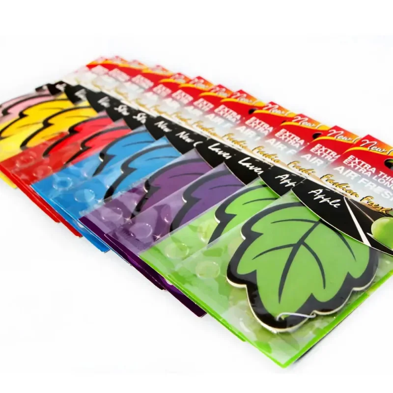 1/6/10/12/24PCS Car Accessories Interior Car Air Freshener Natural Scented Tea Paper Auto Hanging Vanilla Perfume Fragrance Leaf