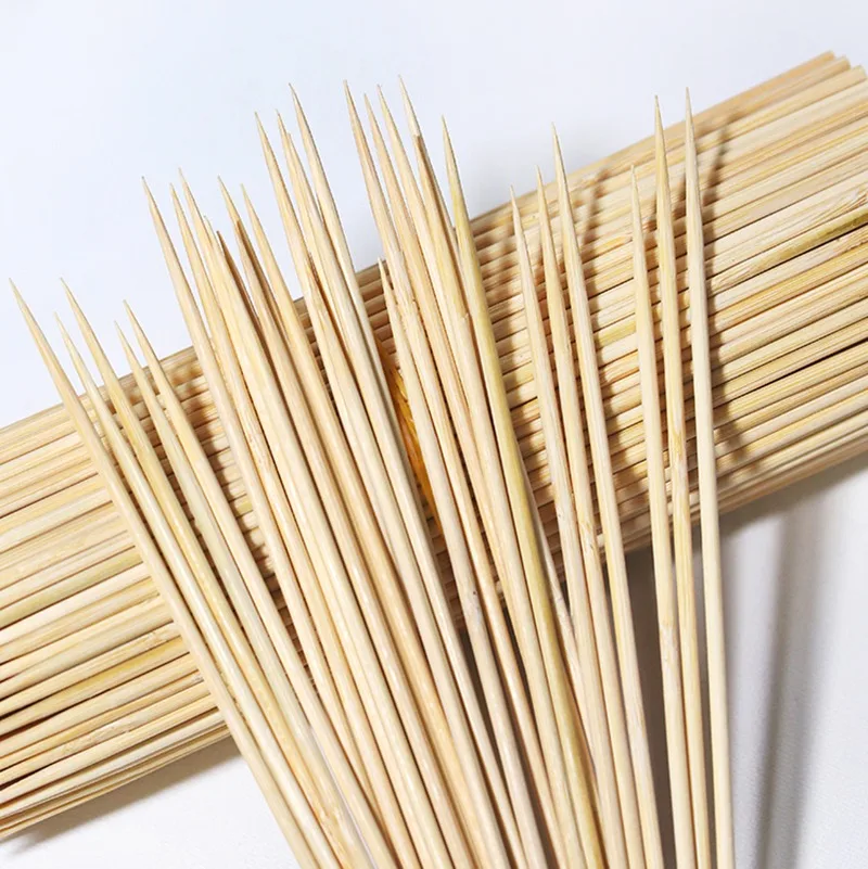 90/360x Bamboo Skewers Wooden Skewersfor Grilling BBQ Fruit Kabobs Chocolate Fountain Cocktail Toothpicks Home Kitchen Supplies thumbnail 2