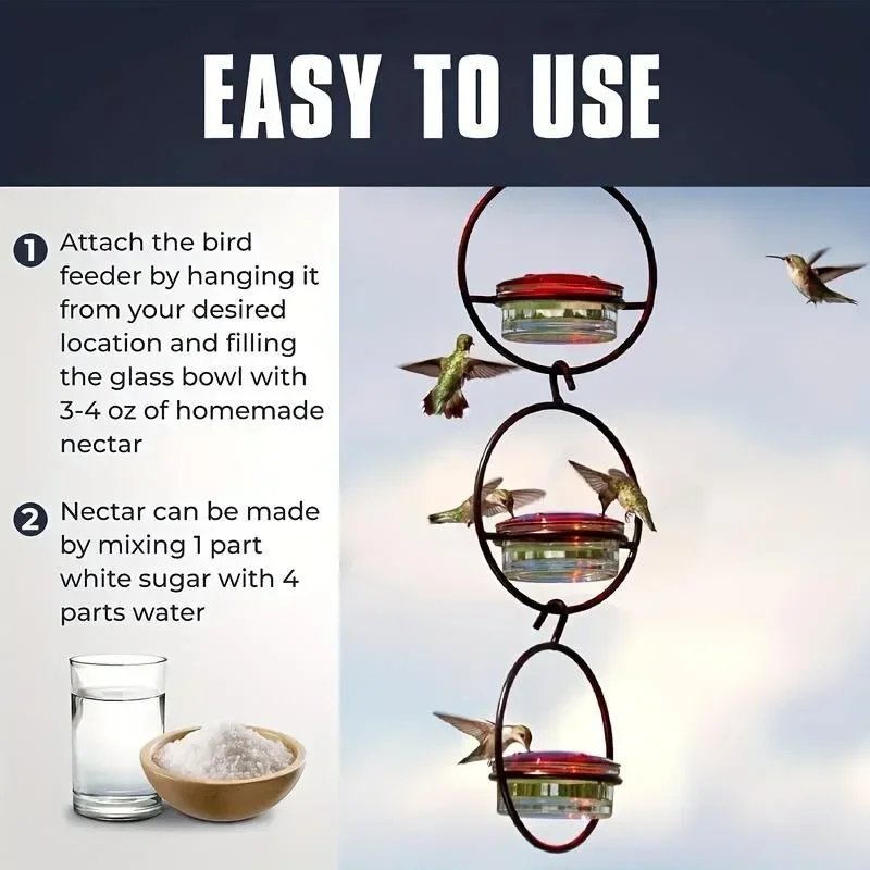 Circular Hanging Hummingbird Feeder Water Feeders for Bird Courtyard Gardens Bird Supplies thumbnail 5