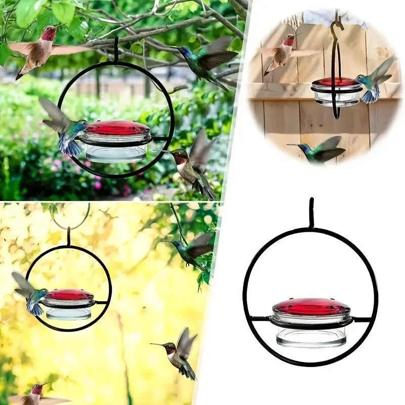 Circular Hanging Hummingbird Feeder Water Feeders for Bird Courtyard Gardens Bird Supplies thumbnail 4