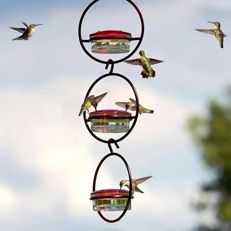Circular Hanging Hummingbird Feeder Water Feeders for Bird Courtyard Gardens Bird Supplies thumbnail 3