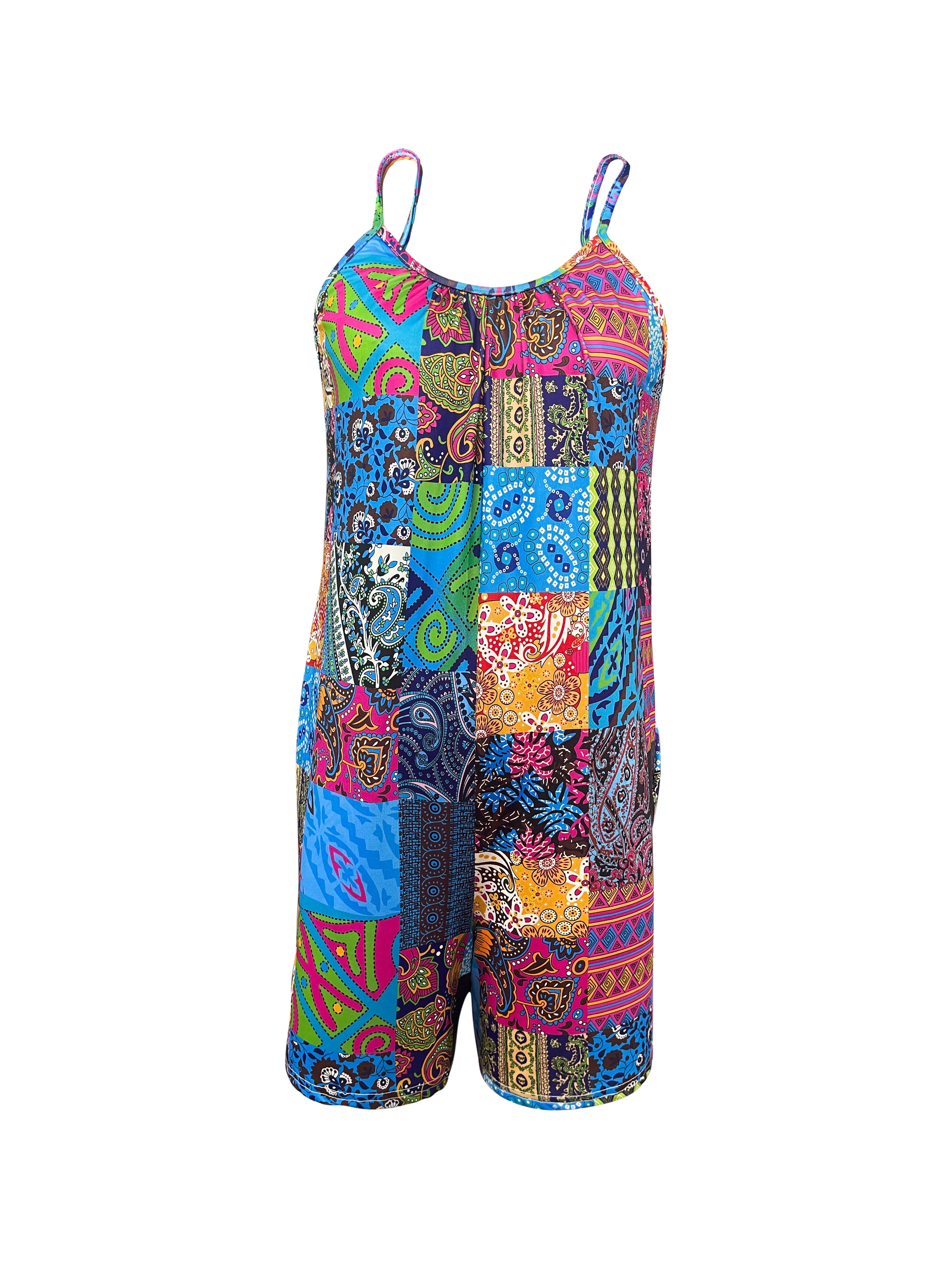 Women's Vibrant Paisley Pattern Sleeveless Jumpsuit for Spring/Summer Casual Wear thumbnail 5