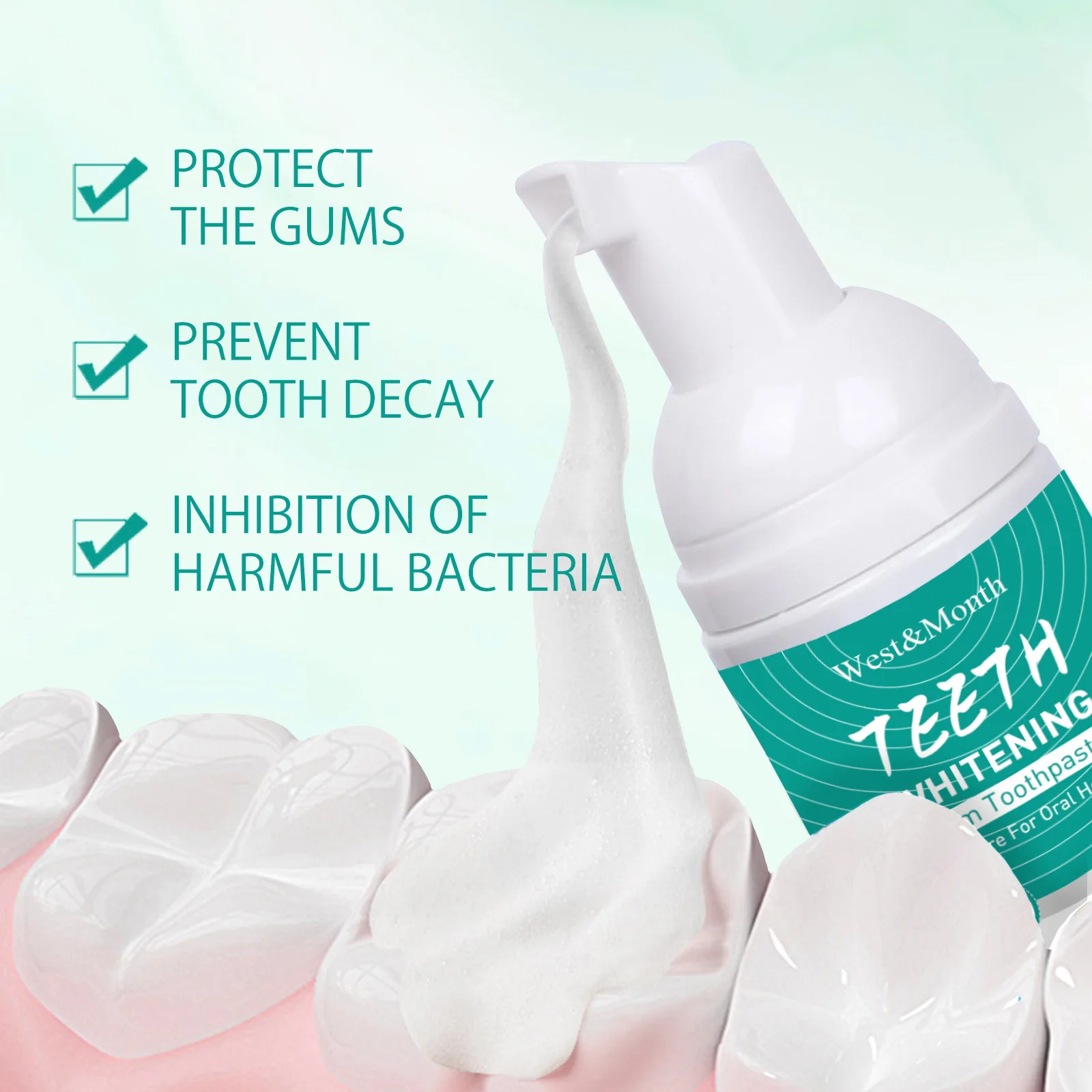 Whitening Foam Toothpaste Cleansing Prevent Cavities Remove Plaque Protect Gum Oral Health Freshen Breath Teeth Repairing Mousse thumbnail 3
