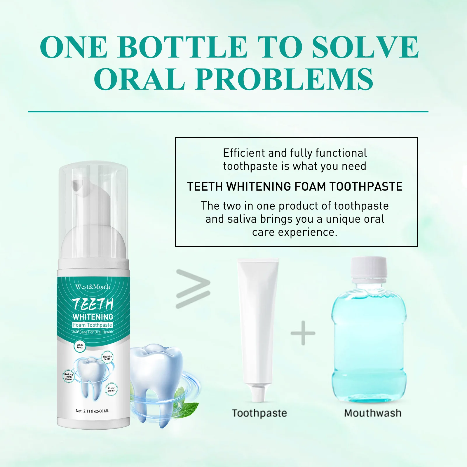 Whitening Foam Toothpaste Cleansing Prevent Cavities Remove Plaque Protect Gum Oral Health Freshen Breath Teeth Repairing Mousse thumbnail 2