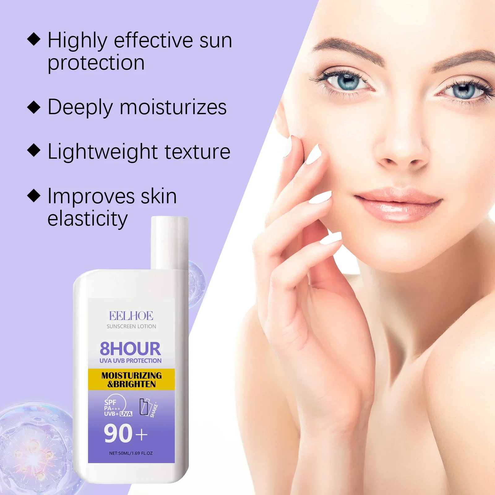 Sunscreen Cream Spf 90+ UV Protection Sun Block Isolation Cream Sunburn Repair Cream Waterproof Moisturizing Oil-Control Care thumbnail 3