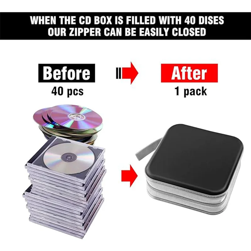 CD Case, DVDs Wallet Holder, CD/DVD Case Wallet 48 Discs Heavy Duty Bag Binder Storage Booklet Album thumbnail 4