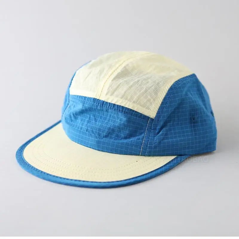 Japanese Outdoor Quick-drying 5-Panel Baseball Cap Can Wear Sunglasses Women Summer Baseball Cap Men Splicing Flat-brim Sun Hat thumbnail 4