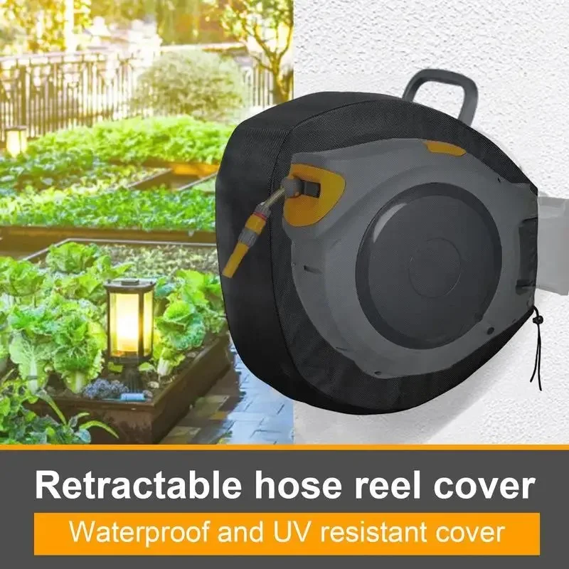 210D Waterproof Wall Mounted Retractable Hose Reel Protective Cover For Outdoor Garden Waterproof Sun Protection 55x55x30cm