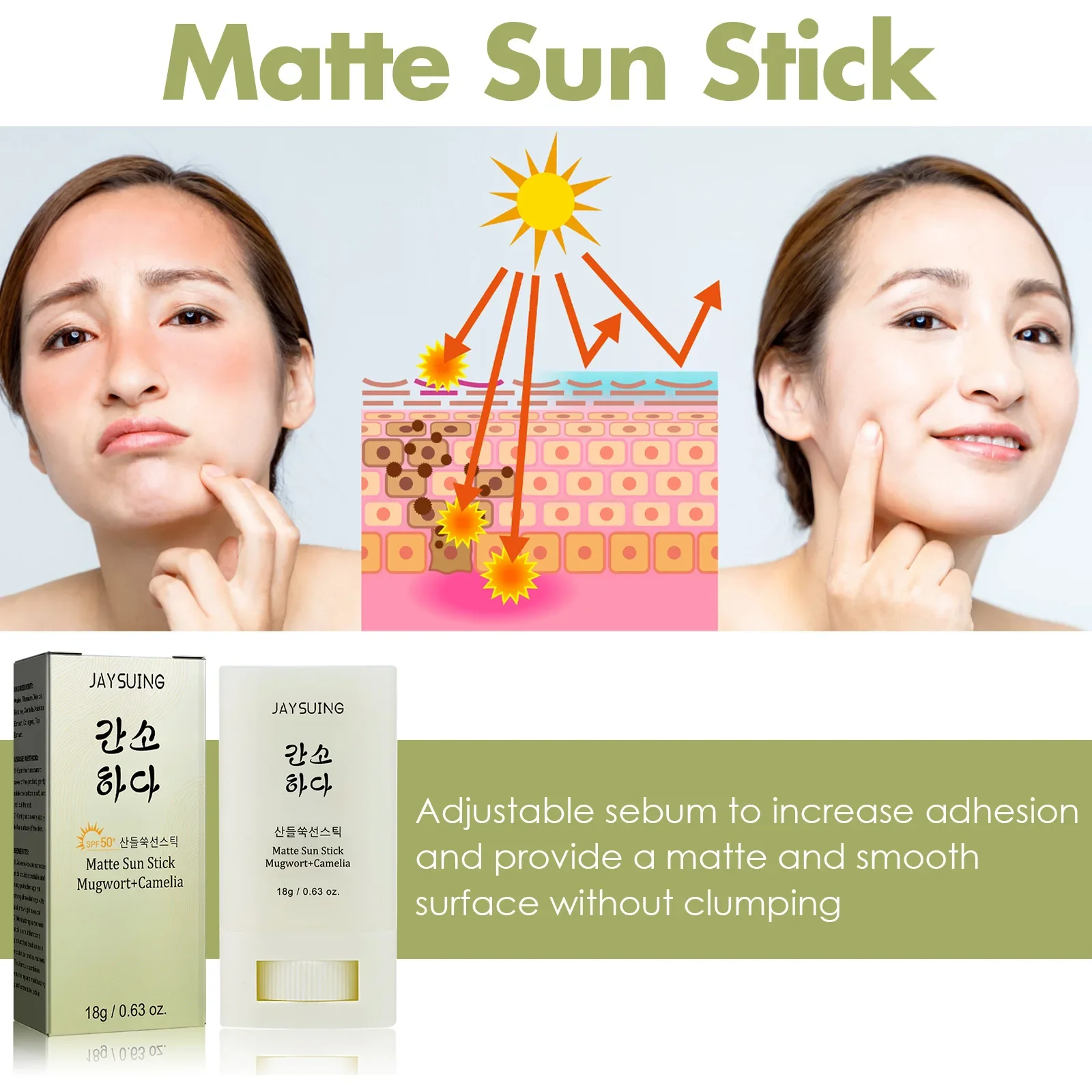 Matte Sun Stick Face Body Sunscreen Spf 50+ Uv Protective Refreshing Hydrating Waterproof Solar Blocker Isolation Sunblock Cream thumbnail 4