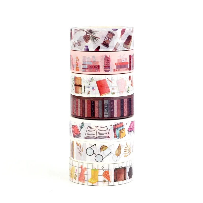 NEW 1PC 10M Deco Library Books Washi Tape Set for Journaling Scrapbooking Adhesive Masking Tape Cute Stationery School Supplies thumbnail 5