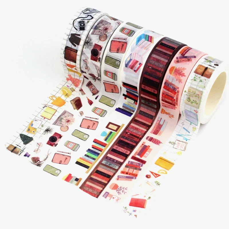 NEW 1PC 10M Deco Library Books Washi Tape Set for Journaling Scrapbooking Adhesive Masking Tape Cute Stationery School Supplies thumbnail 2