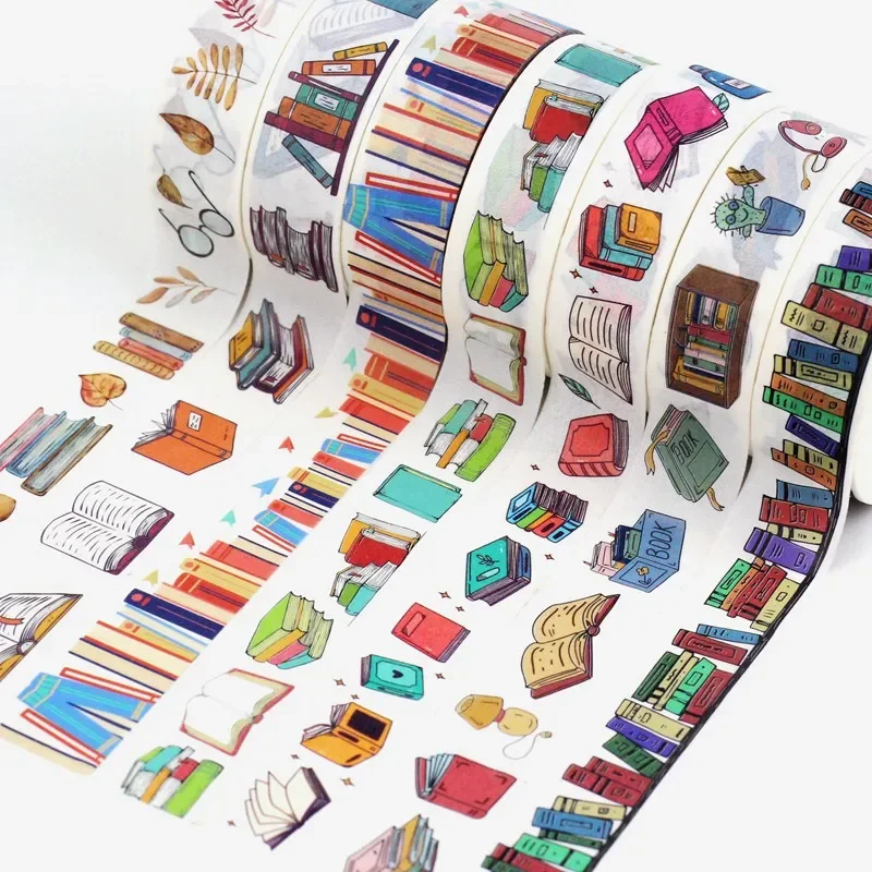 NEW 1PC 10M Deco Library Books Washi Tape Set for Journaling Scrapbooking Adhesive Masking Tape Cute Stationery School Supplies thumbnail 3