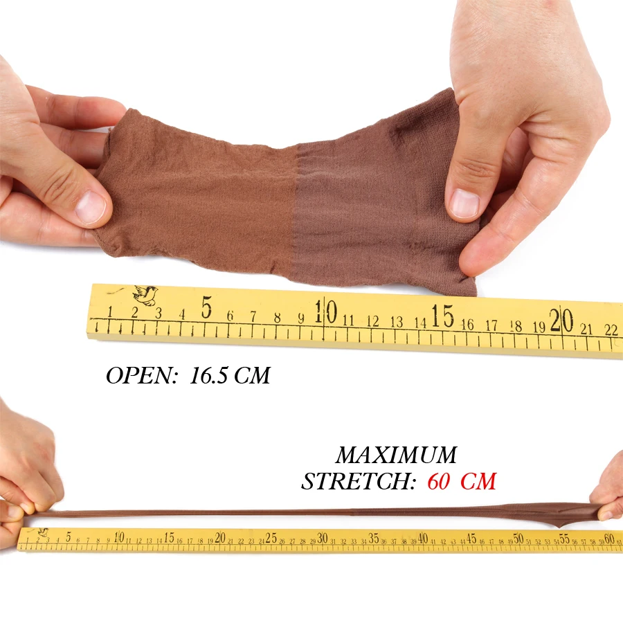 Yajukai New Stocking Cap For Wigs 2Pcs Cheap Hair Net For Wigs Bald Cap Beige Brown Nylon Stocking Wig Cap Stretchy Hair Cap thumbnail 3