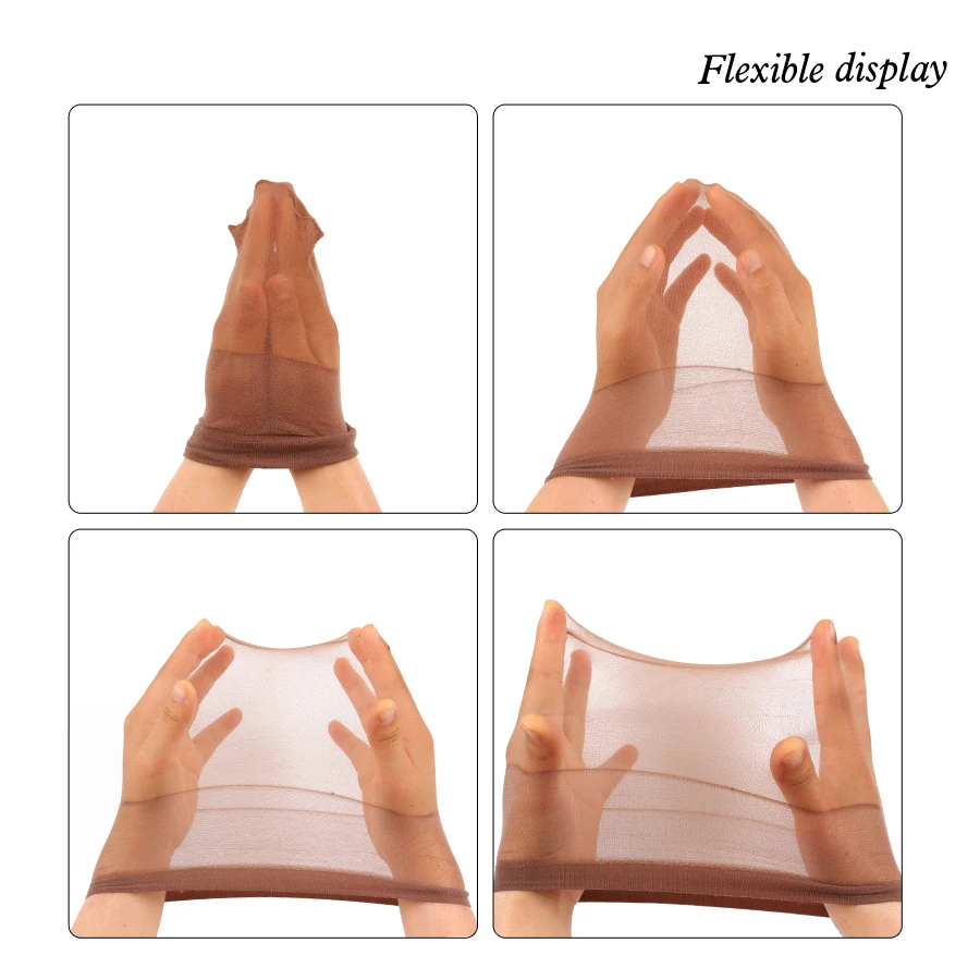 Yajukai New Stocking Cap For Wigs 2Pcs Cheap Hair Net For Wigs Bald Cap Beige Brown Nylon Stocking Wig Cap Stretchy Hair Cap thumbnail 4