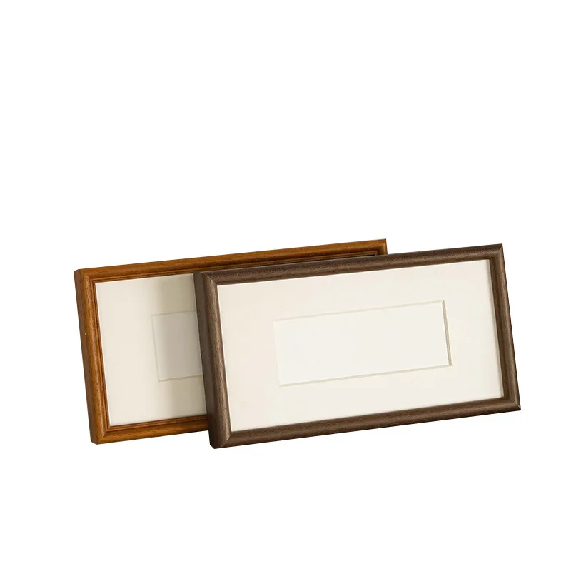 Classic Retro Strip Framed Solid Wood Picture Frame Calligraphy Picture Frame Framed Jigsaw Frame Home Table Business Gift thumbnail 5