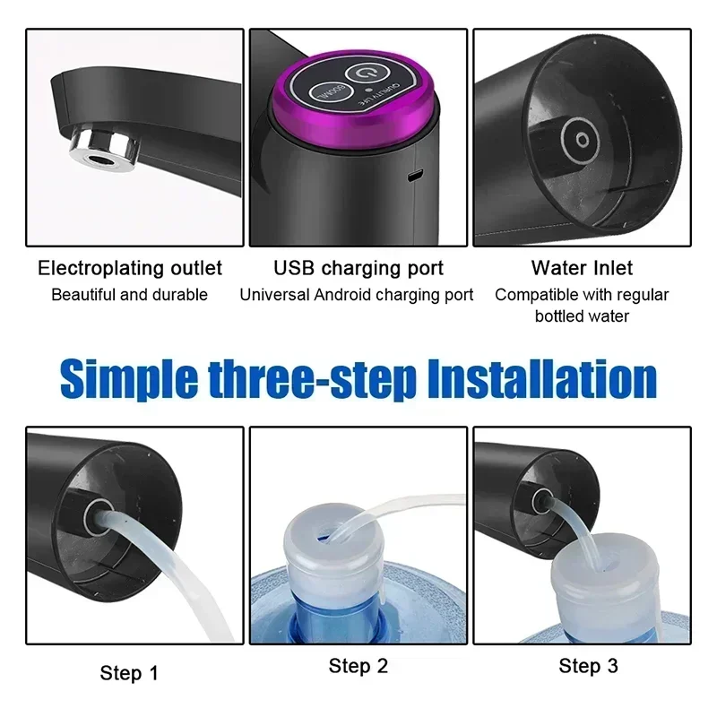 Touch Control Automatic Water Dispenser, Electric Water Pumps, USB Charging, Gallon Bottle Drinking Switch Button Dispenser thumbnail 5