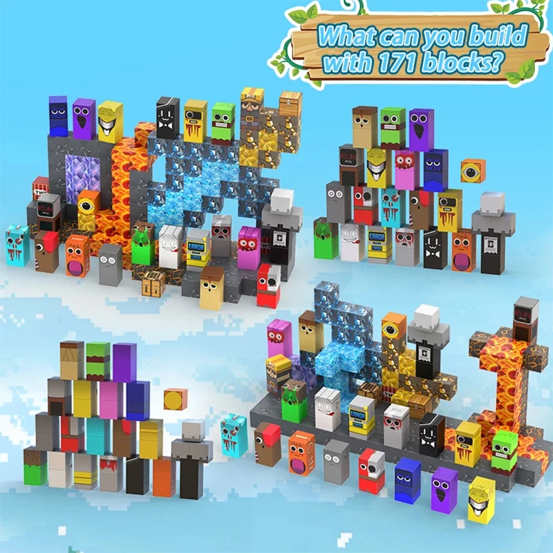Sprunki Figures Magnetic Building Blocks Stacking Construction Set STEM Sensory Toys for Kids Boys Girls Ages 3+ DIY Magnet Cube thumbnail 5