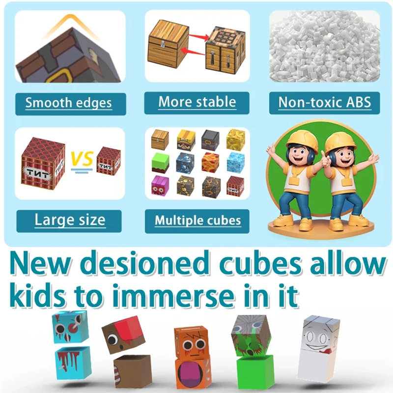 Sprunki Figures Magnetic Building Blocks Stacking Construction Set STEM Sensory Toys for Kids Boys Girls Ages 3+ DIY Magnet Cube thumbnail 2