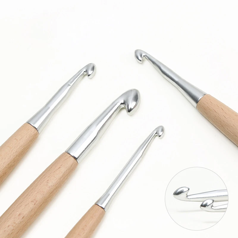 11pcs/set Wood Crochet Needle 3.0mm-12.0mm Knitting Needles with Ergonomic Handles for Arthritic Hands, Crochet Needle Kit thumbnail 2