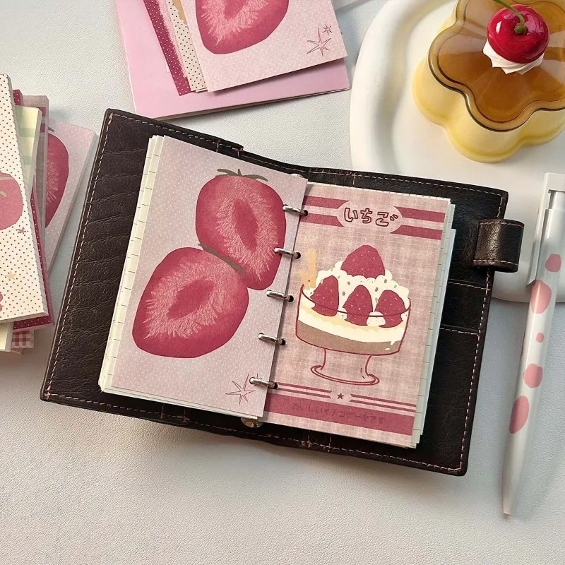 Strawberry Memo Pads Kawaii Korean Style M5 Scrapbook Paper Journal Ins Tomato Notepad Grid Base Paper Decor Supplies thumbnail 4