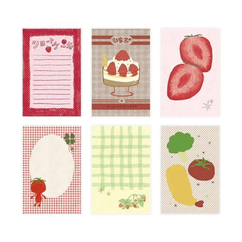 Strawberry Memo Pads Kawaii Korean Style M5 Scrapbook Paper Journal Ins Tomato Notepad Grid Base Paper Decor Supplies thumbnail 6
