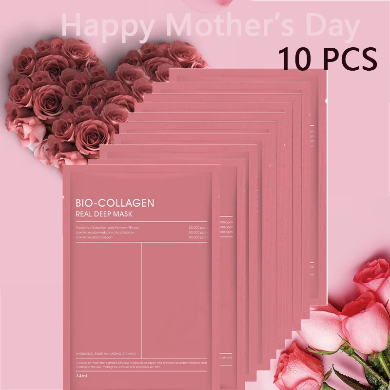 Hydrating Moisturizing Collagen Face Mask Skin Friendly Fit Firming Soothing Facial Treatment FOR Healthy Glowing Skin