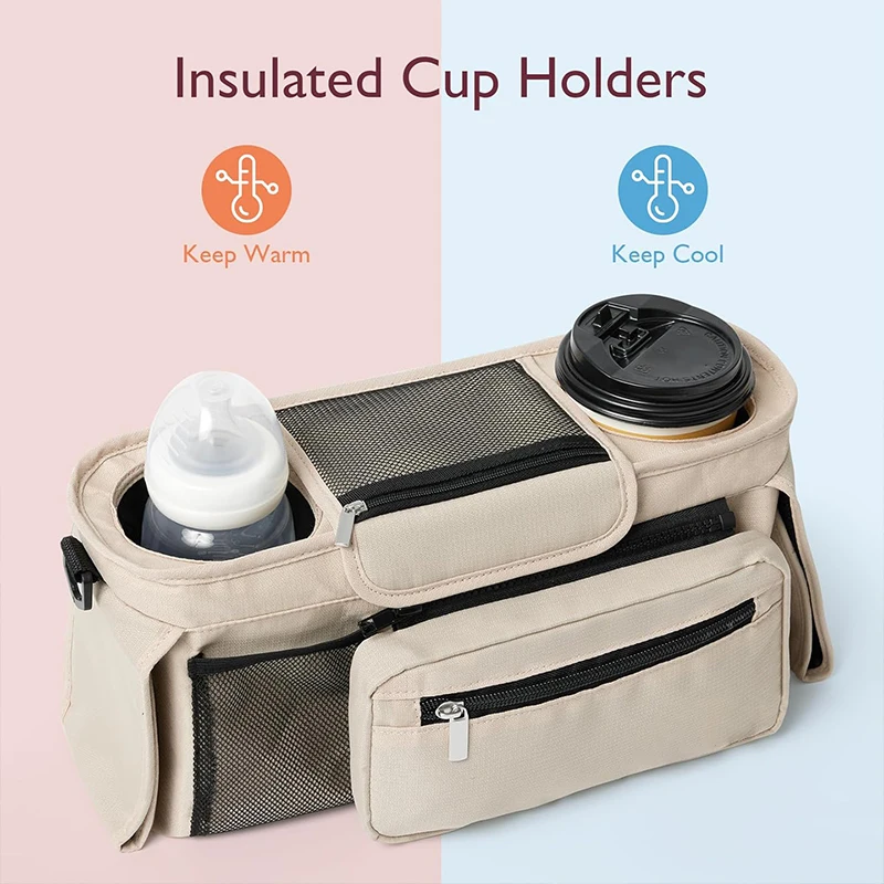 Baby Stroller Storage Large Capacity Travel Hanging Bag Mummy Bag Phone Bottle Holder Pram Diaper Bags Baby Stroller Accessories thumbnail 2