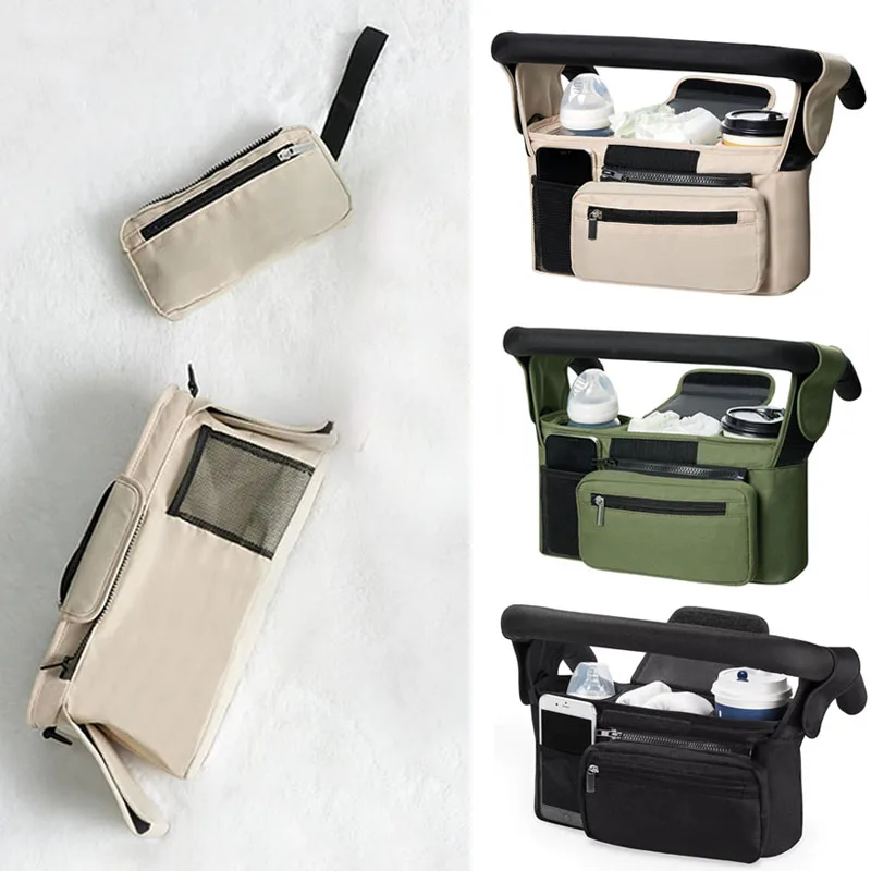 Baby Stroller Storage Large Capacity Travel Hanging Bag Mummy Bag Phone Bottle Holder Pram Diaper Bags Baby Stroller Accessories thumbnail 6