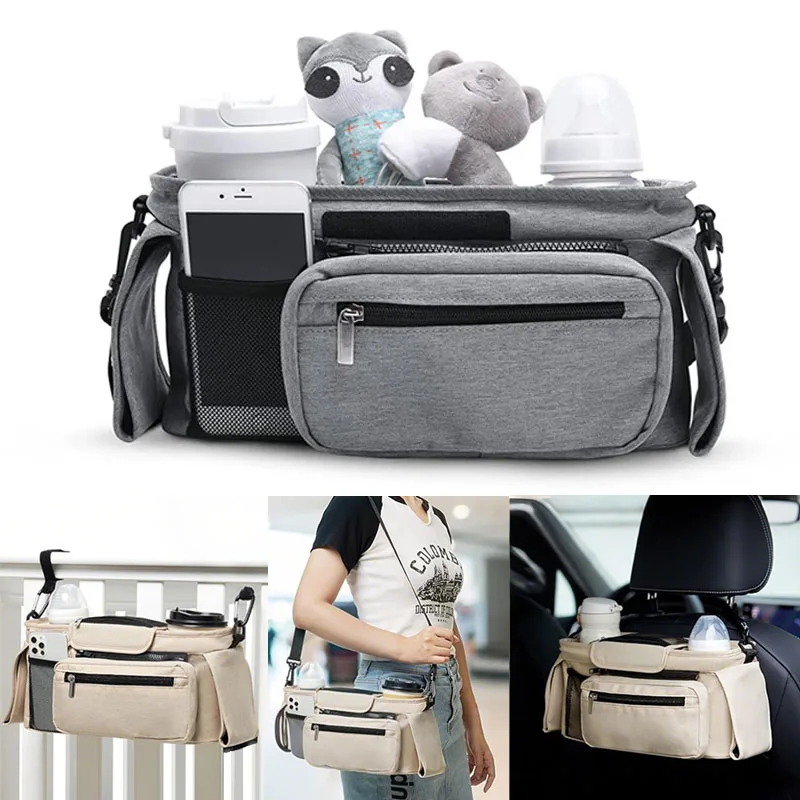 Baby Stroller Storage Large Capacity Travel Hanging Bag Mummy Bag Phone Bottle Holder Pram Diaper Bags Baby Stroller Accessories thumbnail 4