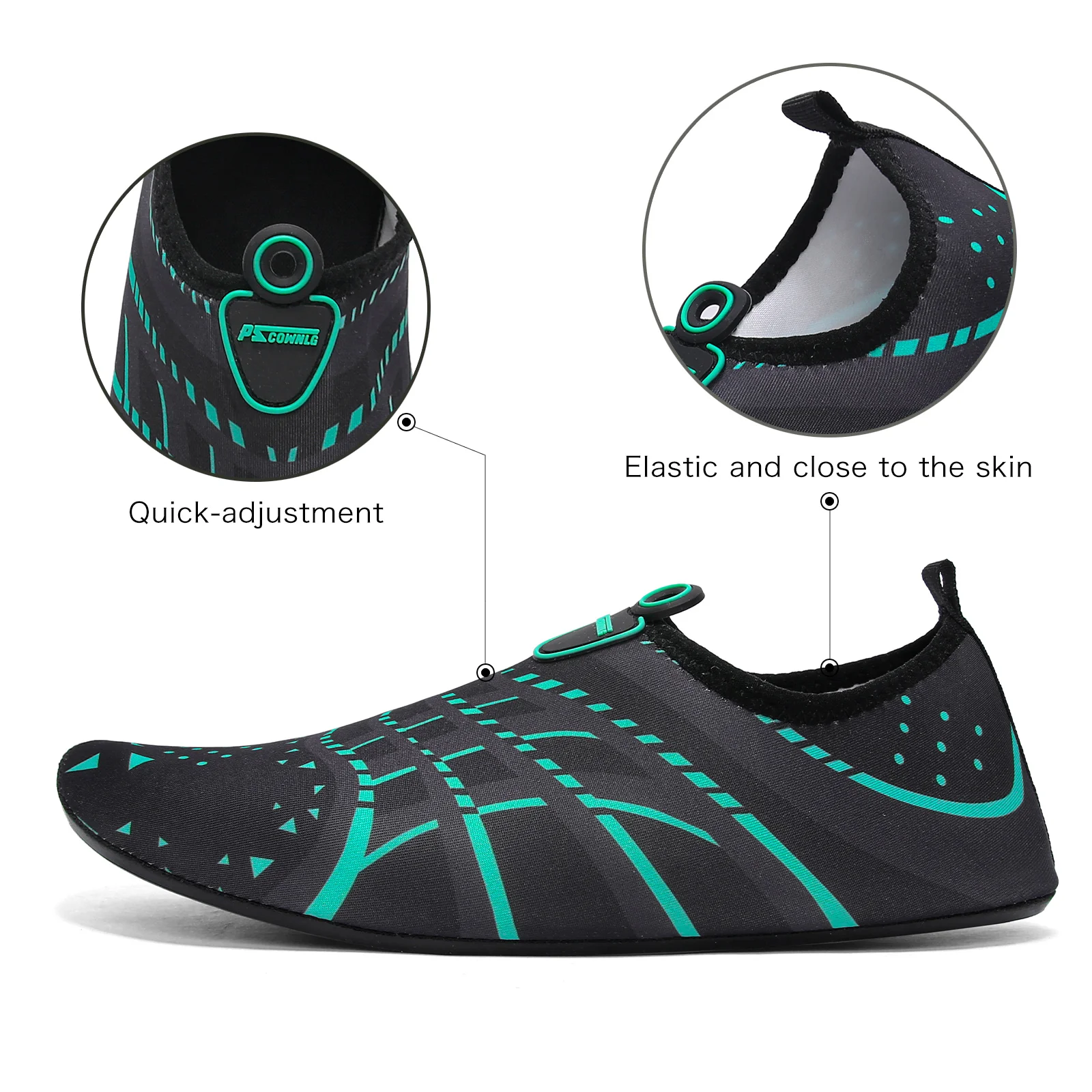 New Beach Shoes Wading Upstream Shoes Non-Slip Water Socks Swimming Shoes Breathable Treadmill Soft Shoes Black Soft Soled thumbnail 2