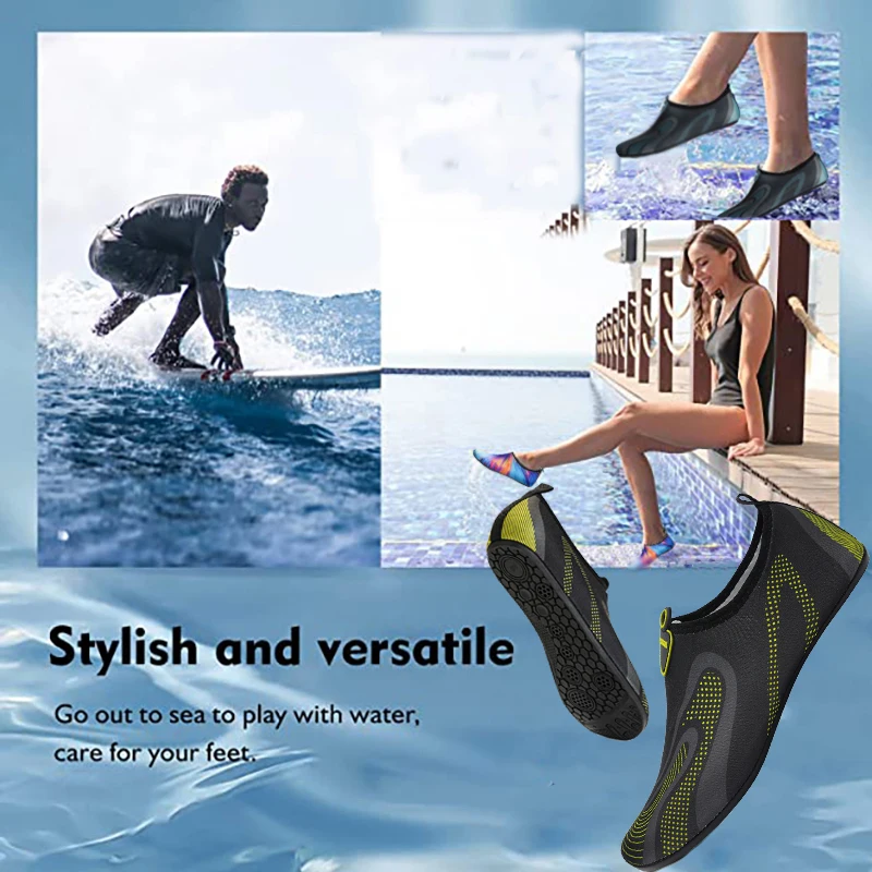 New Beach Shoes Wading Upstream Shoes Non-Slip Water Socks Swimming Shoes Breathable Treadmill Soft Shoes Black Soft Soled thumbnail 6