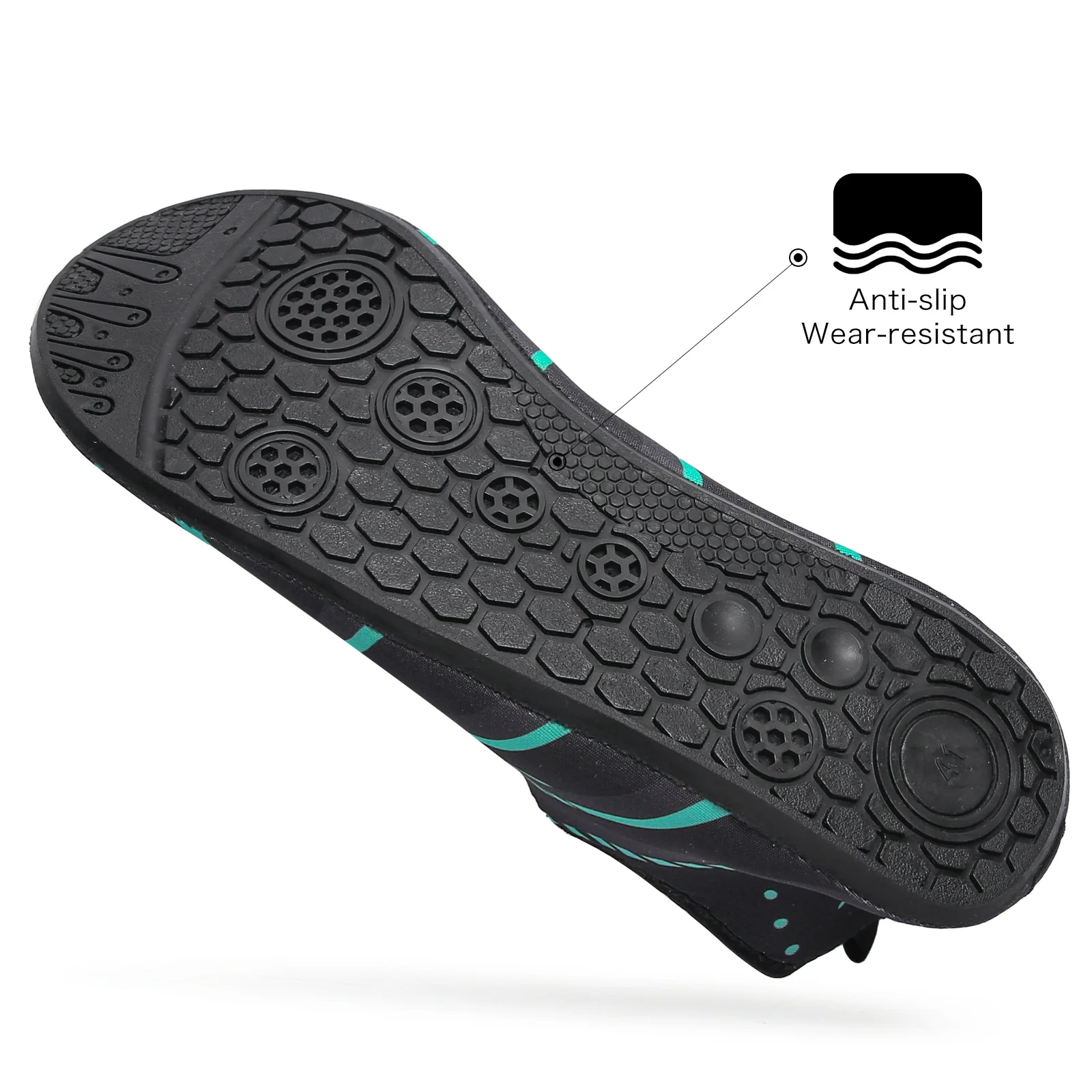 New Beach Shoes Wading Upstream Shoes Non-Slip Water Socks Swimming Shoes Breathable Treadmill Soft Shoes Black Soft Soled thumbnail 4