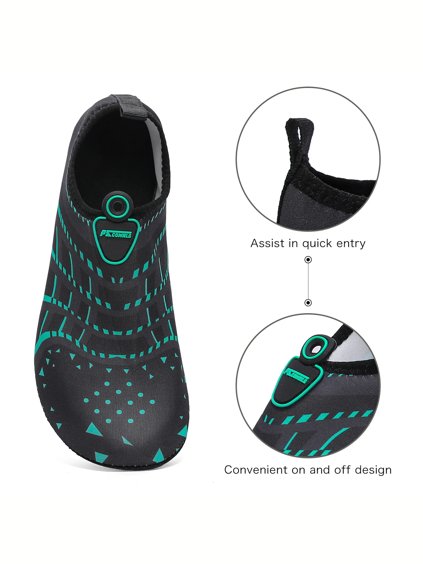 New Beach Shoes Wading Upstream Shoes Non-Slip Water Socks Swimming Shoes Breathable Treadmill Soft Shoes Black Soft Soled thumbnail 5