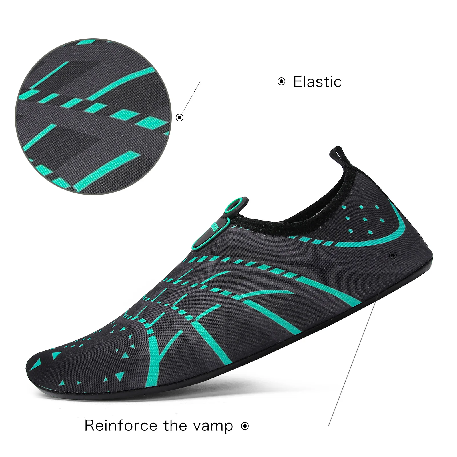 New Beach Shoes Wading Upstream Shoes Non-Slip Water Socks Swimming Shoes Breathable Treadmill Soft Shoes Black Soft Soled thumbnail 3