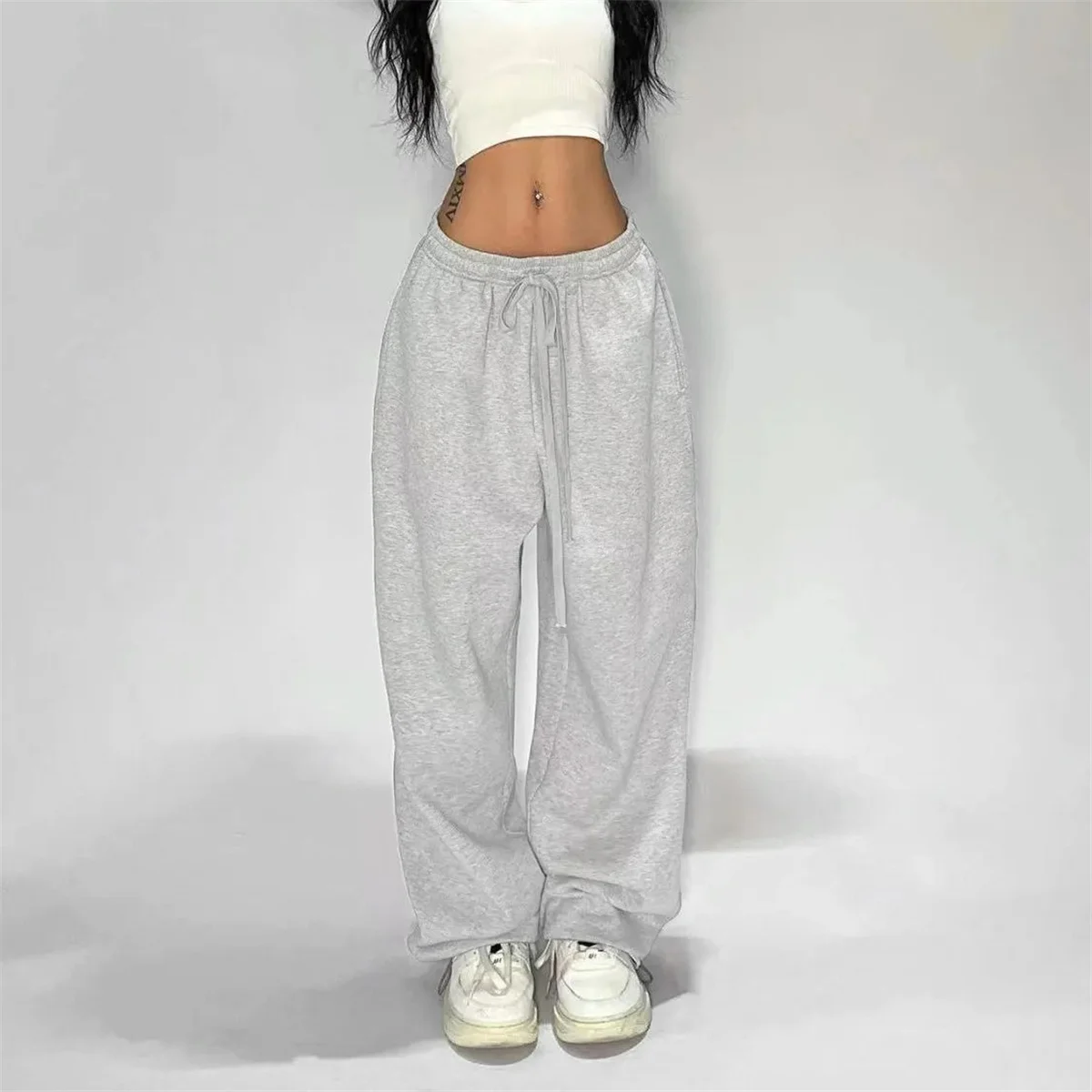 Women Harajuku Wide Leg Sweatpants 2025 Spring Fall Solid Fashion Sport Pant Female Casual Oversize Clothes Lady Baggy Trousers thumbnail 4